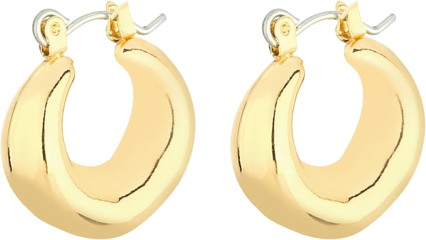 Set de 6 Aretes de Aro Chunky en Oro 14K